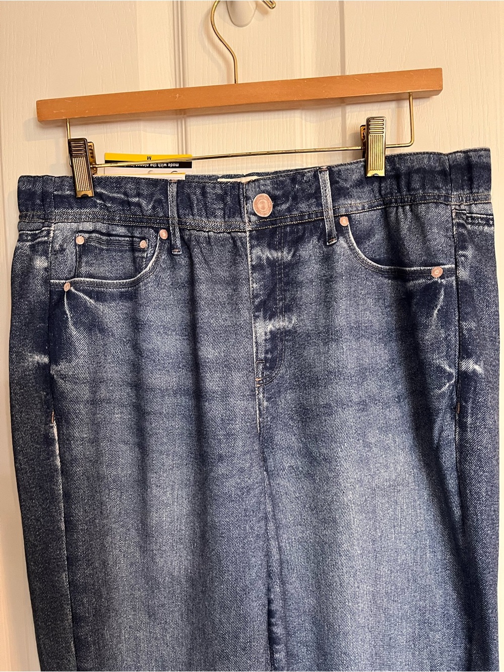 NWT Seven7 Wide Leg Denim Illusion Cotton Terry Sweatpant Jeans Size Medium - Picture 5 of 15